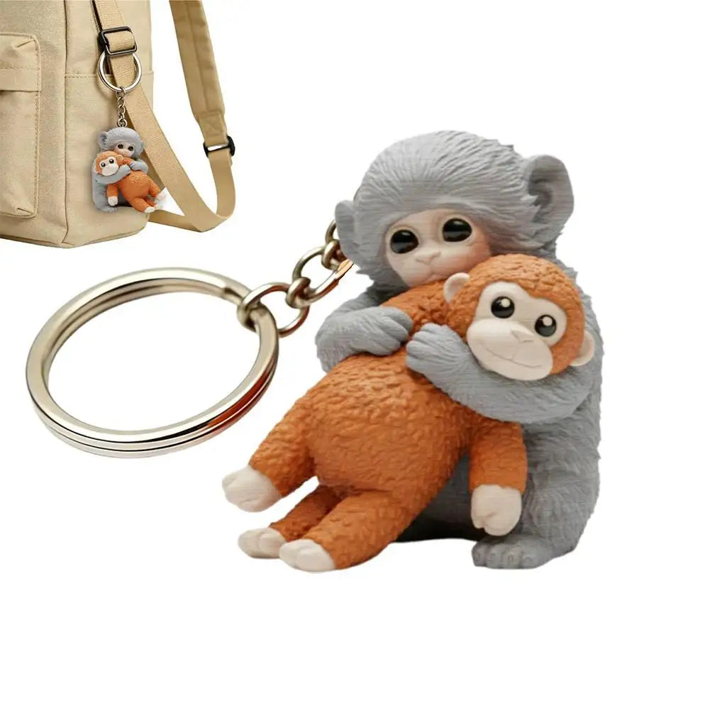 1/4PCS Adorable Monkey Rings Holder Upgrades for Backpacks & Vehicles Easy to Clean Plastic Surfaces Fun Gift Concept Zpaxo D
