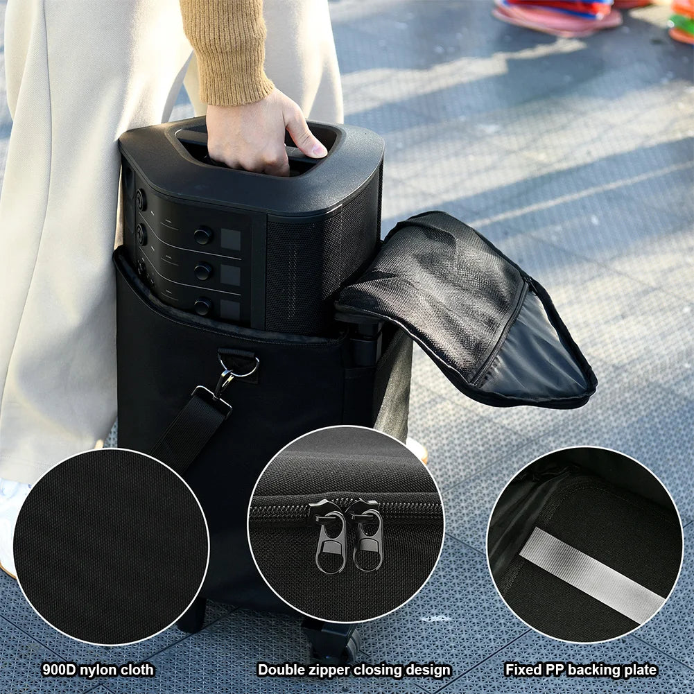 Rolling Speaker Bag Wheels Travel Retractable Handle Multi-pocket