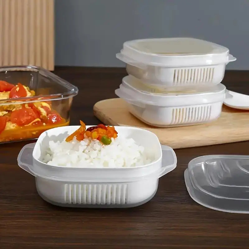 Rice storage box, microwaveable in the kitchen, steaming lunch box, freezer box for the fridge, fruit organizer box Zpaxo