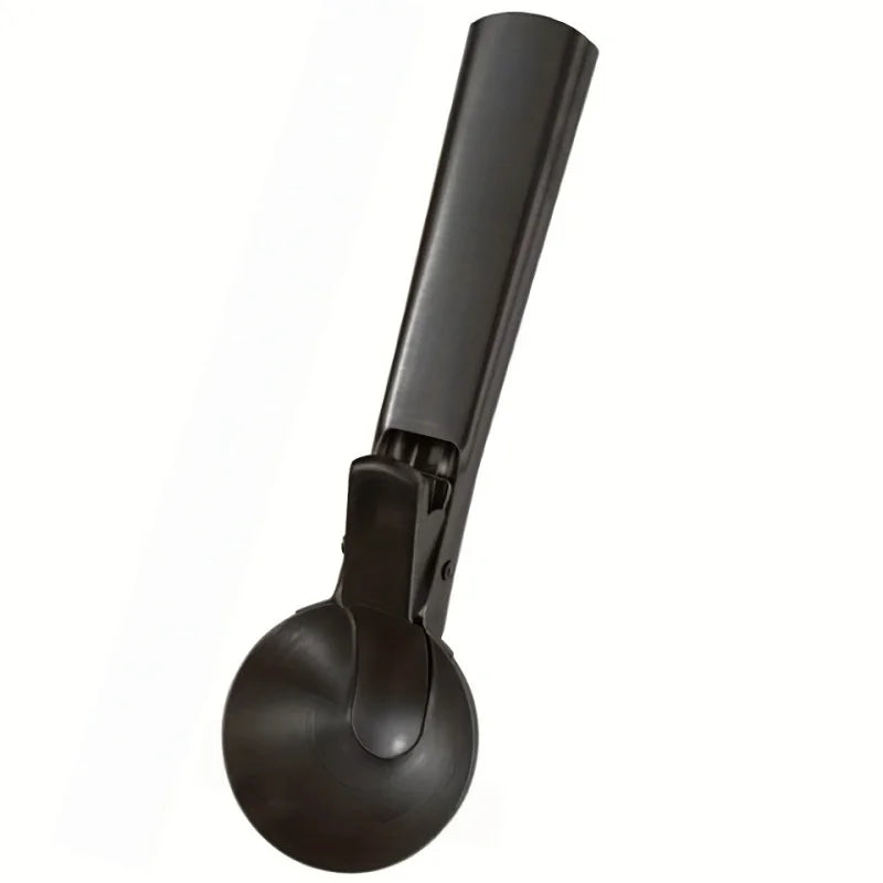 Stainless steel ice cream scoop with trigger for non-adhesive smooth scooping of frozen yogurt, fruit, melon balls, kitchen util Zpaxo black