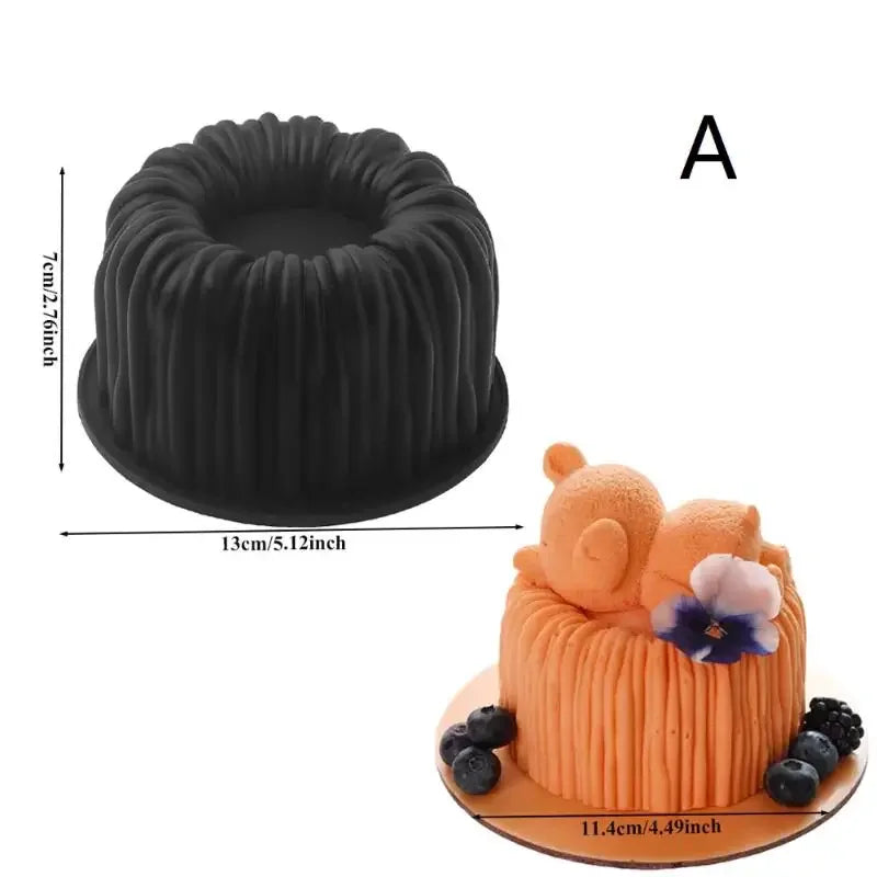 Coil Texture Design French Mousse Cake Mold White Or Black Silicone Cake Mold Kitchen Bakeware Dessert Decorating Tools Zpaxo A