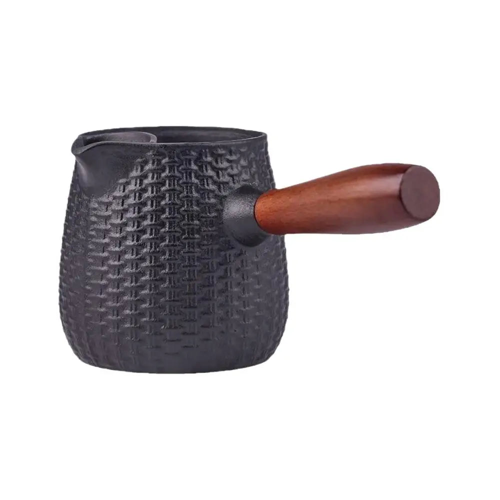 Cast Iron Teapot Warmer Tea Pots Wooden Handle Camping Travel Boiling