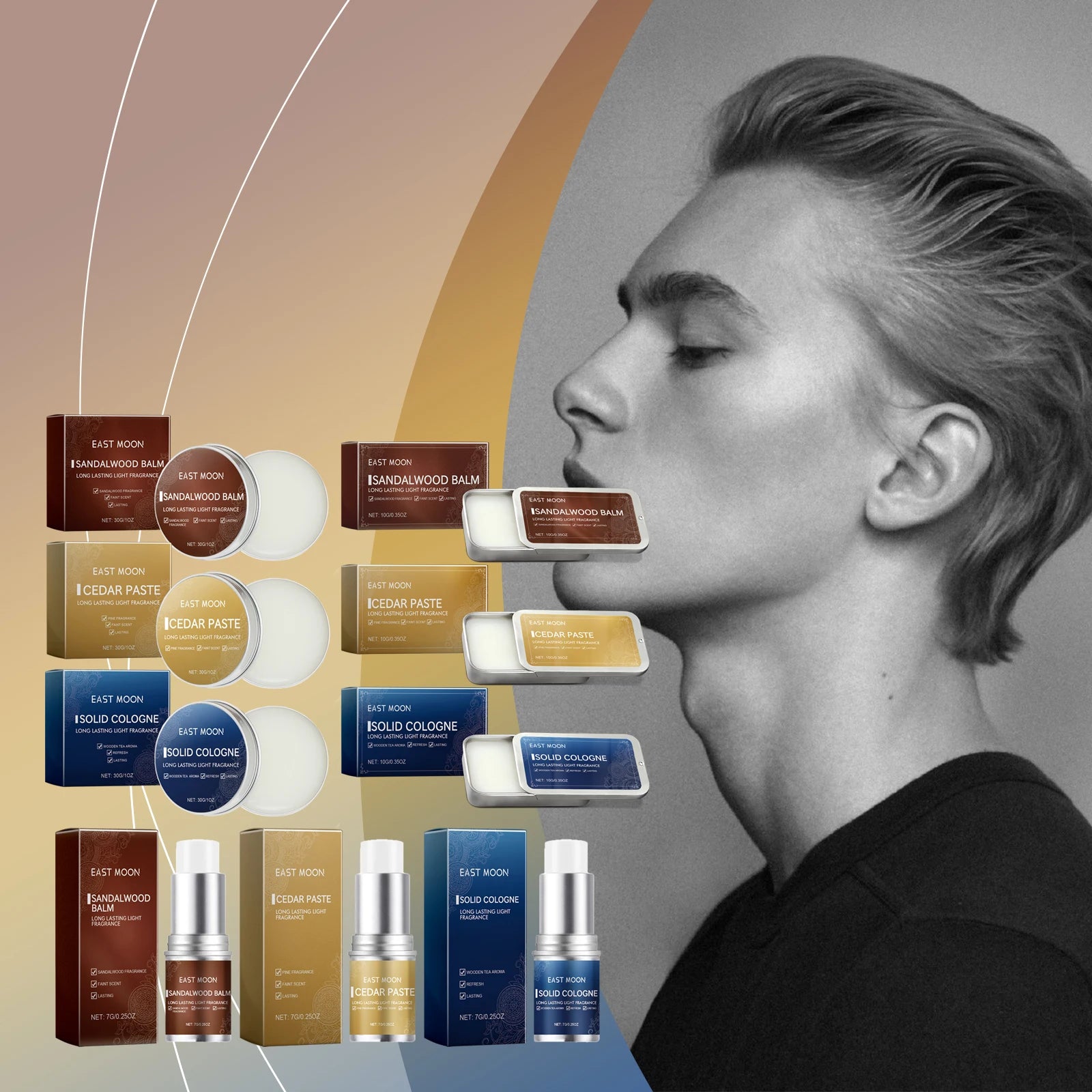 Men Sandalwood Balm Series Lasting Scent Keep Fresh Dating Flirting Improve Temptation Portable Body Light Fragrance Solid Balms Zpaxo