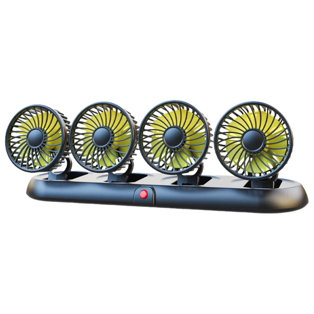 USB 12V 24V Car Cooling Fan 360 Degree Adjustable Single Dual Head Zpaxo Yellow
