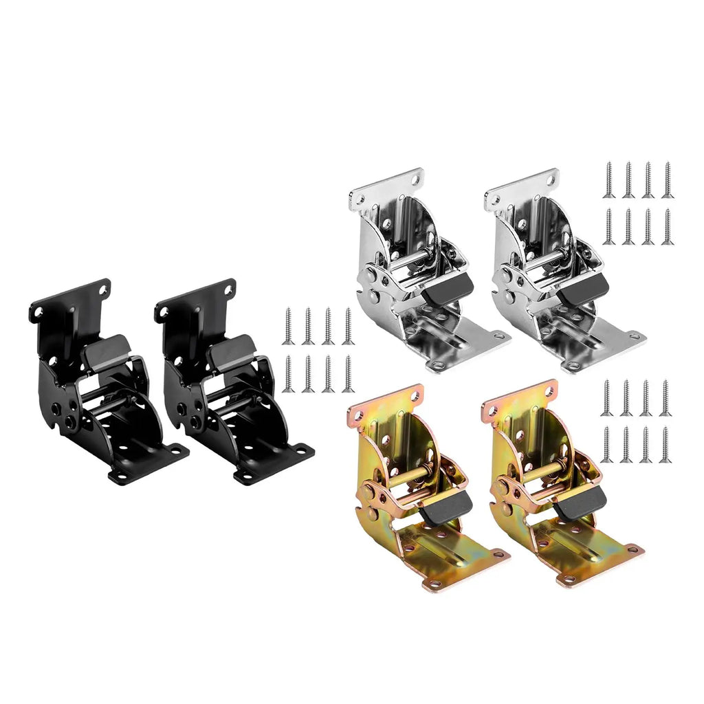 2x Furniture Leg Hinges Folding Accessory 0-90-180 Degree Simple Assembly Multifunctional Lock Extension Support Self Locking Zpaxo