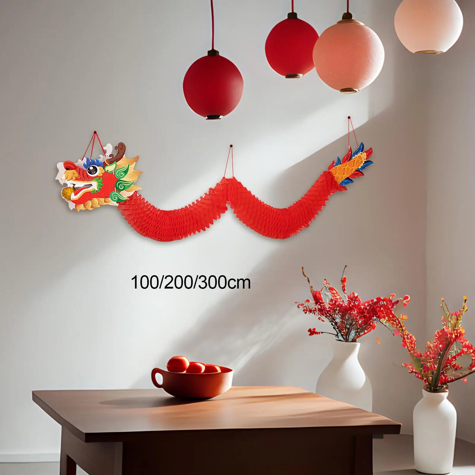 Dragon Garland Decoration Supermarket Chinese New Year Hanging Ornament Pendant for Office Party Housewarming Wedding Celling Zpaxo