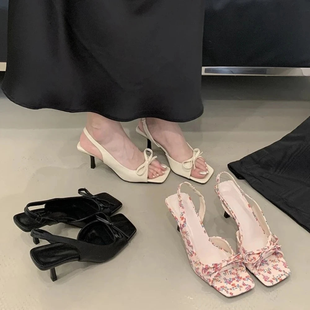Summer Butterfly-knot Women Sandals Fashion Slip on Shoes Ladies Outdoor Party Dress High Heel Gladiator Sandalias Zpaxo