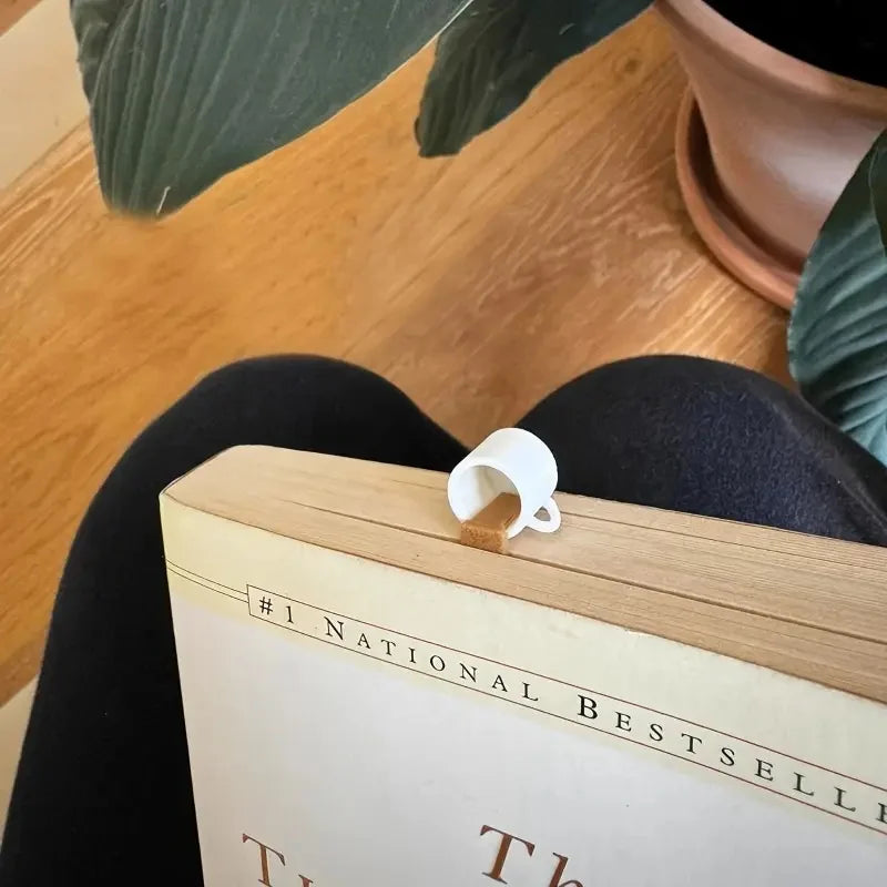 Creative Coffee Cup Bookmark PU Leather Fun Reading Book Lovers