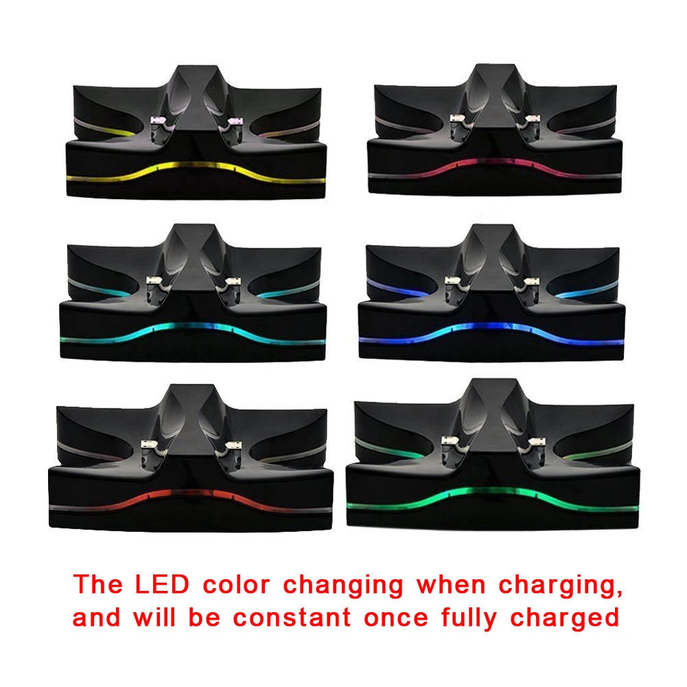 Charging Stand Dock for PS4 Controller LED Dual Charger Station for PlayStation 4 Gamepad Stand w/ USB Cable for PS4 Accessories Zpaxo