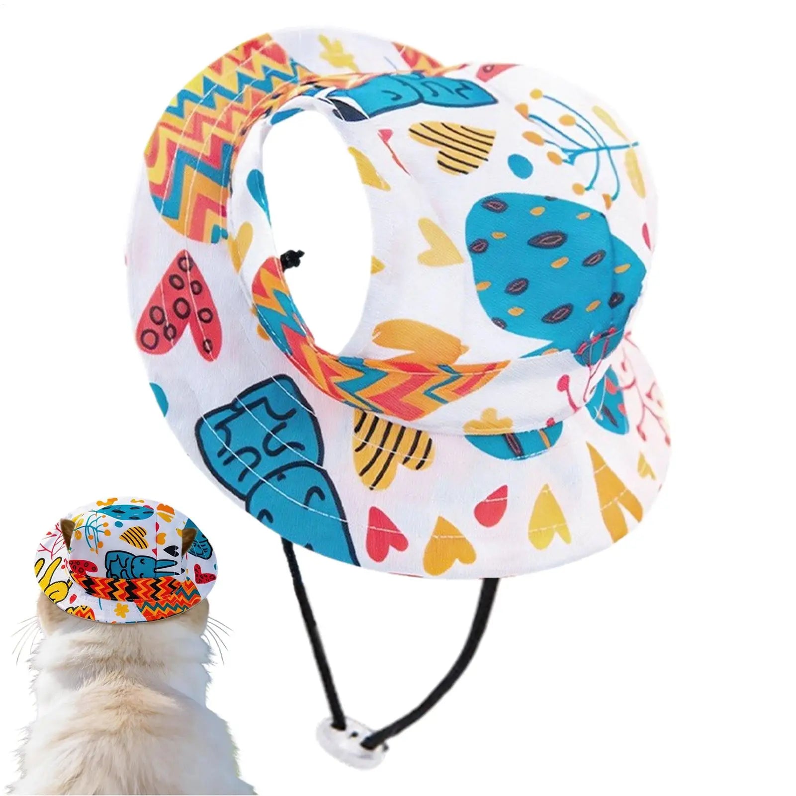 1PC Pet Sun Hat Adjustable Pet Sun Hat Cat Dog Breathable Dog Sunshade Hats Outdoor Travel Pet Fisherman Hat Sun Protection Zpaxo