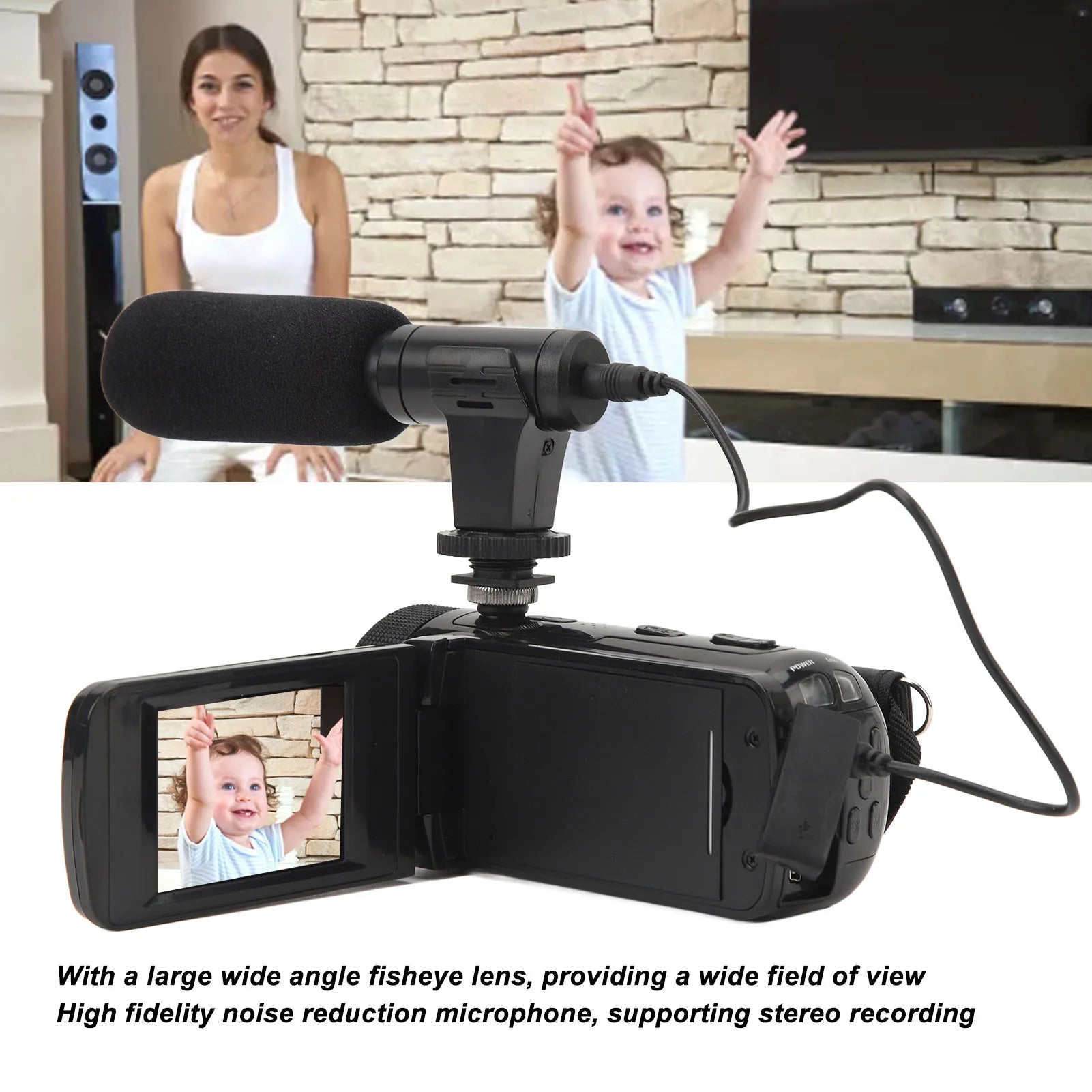 Video Camera Camcorder Supporting Stereo Recording IPS USB Interface
