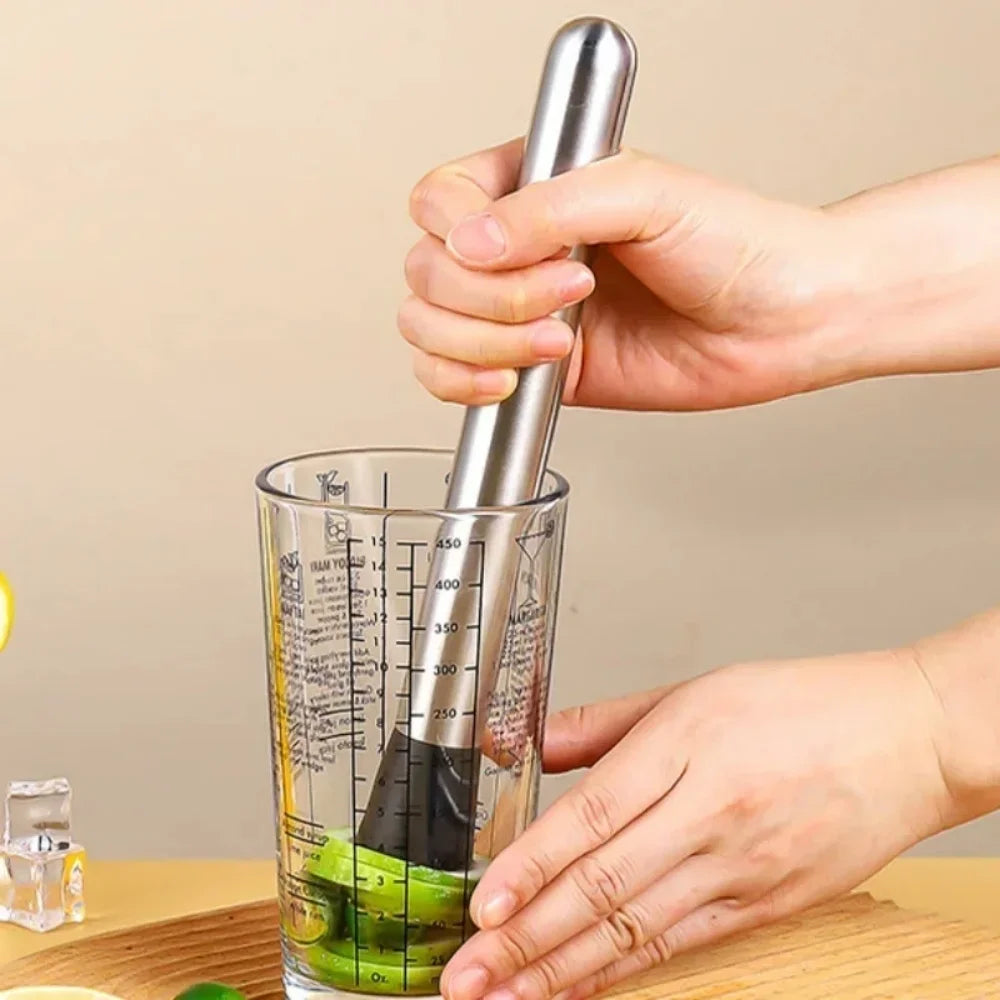 21 Stainless Steel Cocktail Muddler Bartender Tool Lemon Smasher Ice Zpaxo