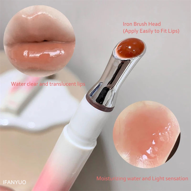Kakashow Mirror Watery Lip Gloss Iron Brush Head Jelly Lipgloss