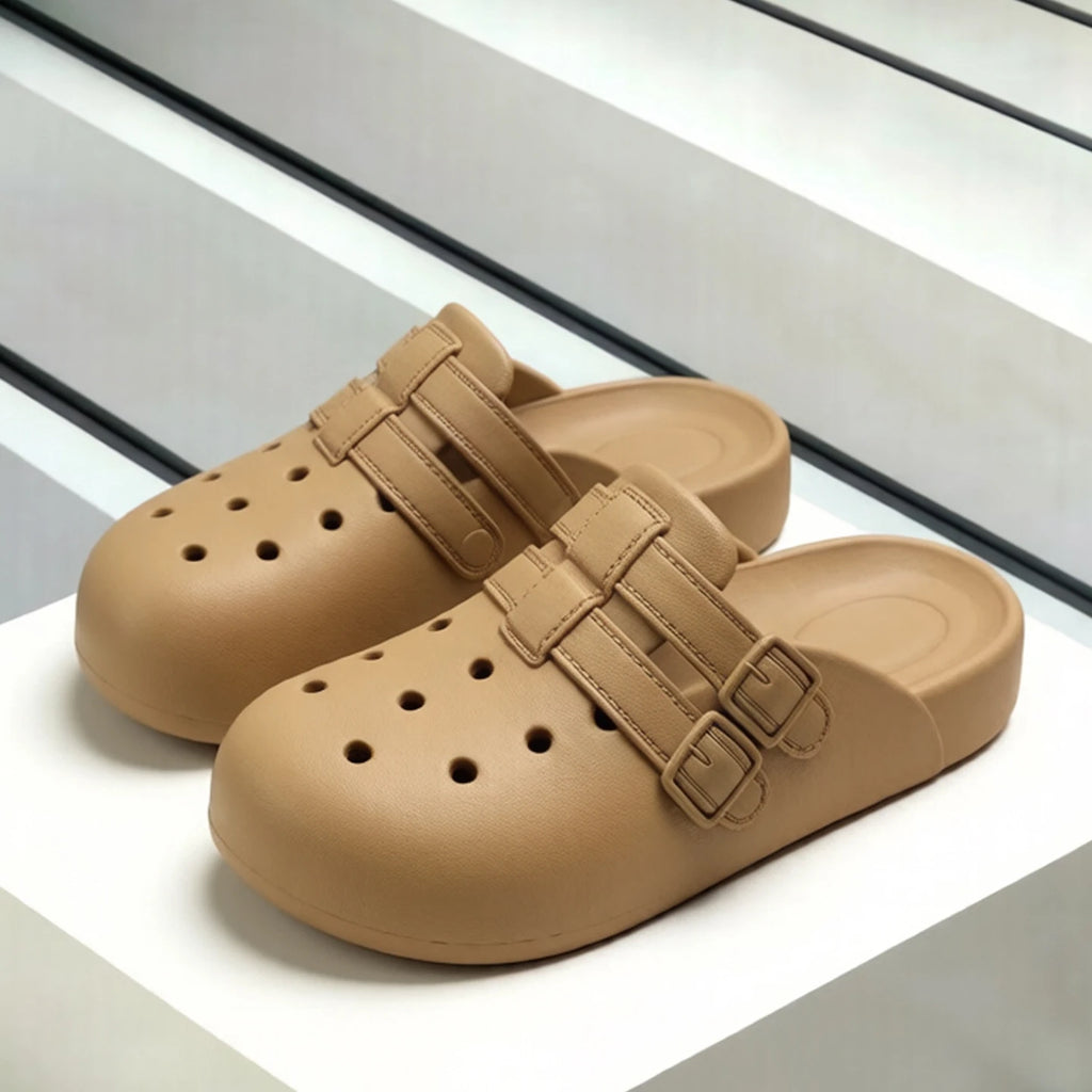 Women Summer Closed-toe Hollow Out Breathable Clogs Slip-on Non-slip