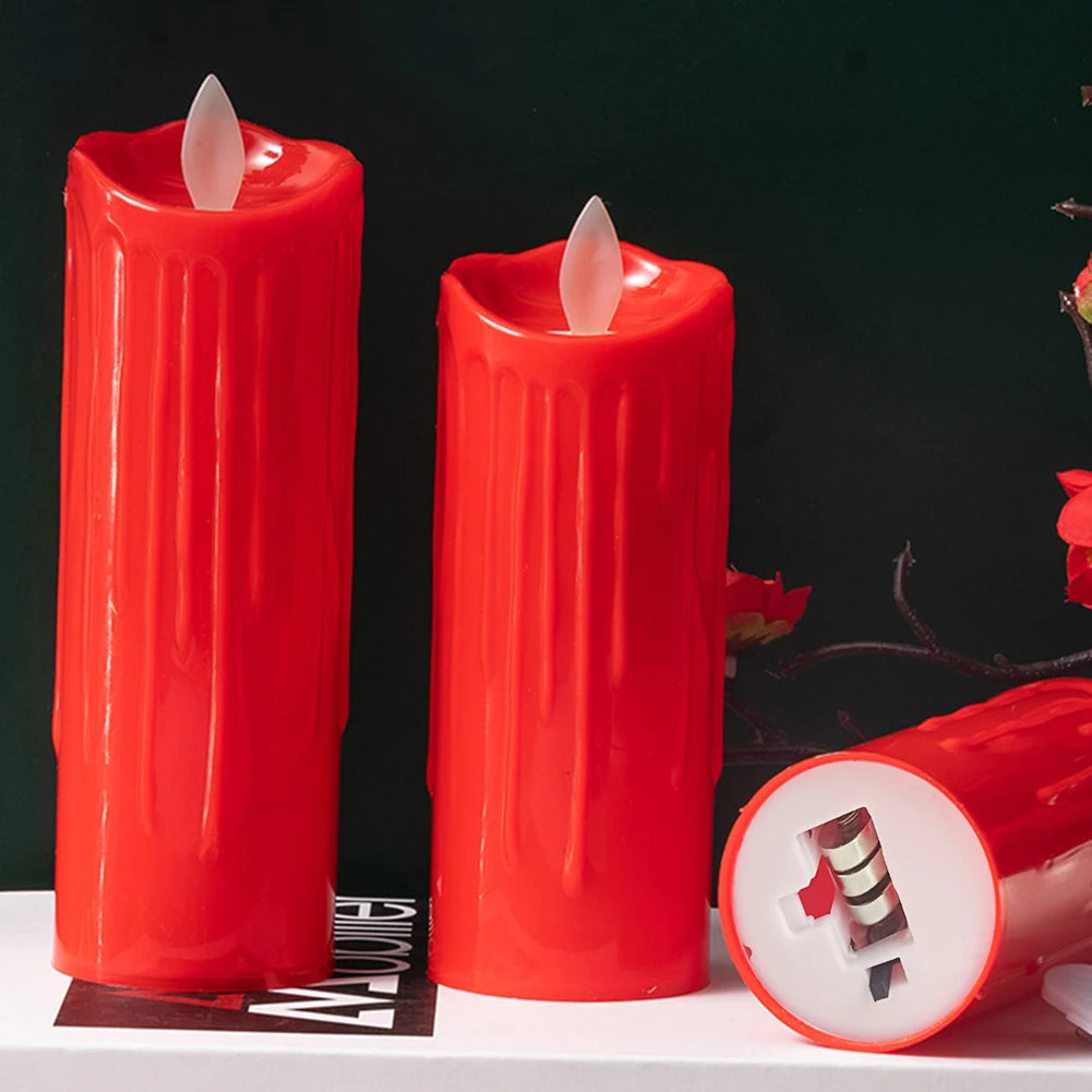 Flameless Electeic Candles Auto Swing Realistic Candle Led Lightweights Bright Flickering Bulb for Seasonal Festival Celebration Zpaxo