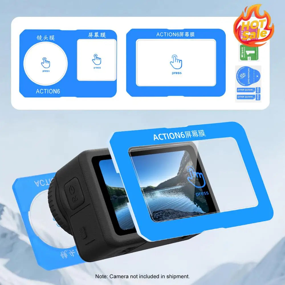 Anti-Bubble Screen Protector Fit for DJI OSMO Action 6 Accessories 0.4mm Tempered Glass Protector Scratch Resistant Zpaxo