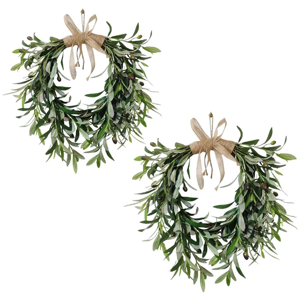 Artificial Olive Wreath – Rustic Farmhouse Greenery Decor Artificial Wreath Zpaxo