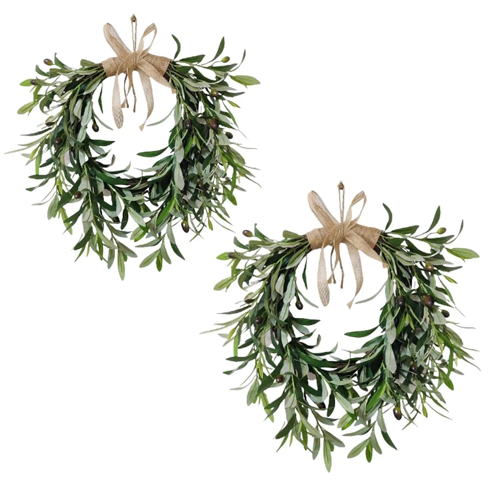 Artificial Olive Wreath – Rustic Farmhouse Greenery Decor Artificial Wreath Zpaxo