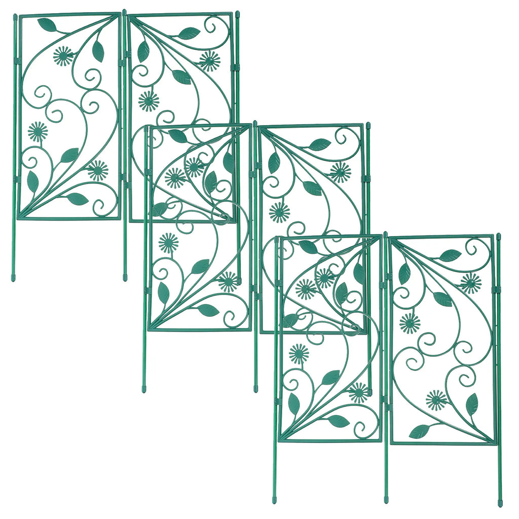 6Pcs Plant Climbing Trellis Frame Garden Plant Supports for Indoor Outdoor Vine Climbing Rack Pebble Stone Border Strips Garden Zpaxo
