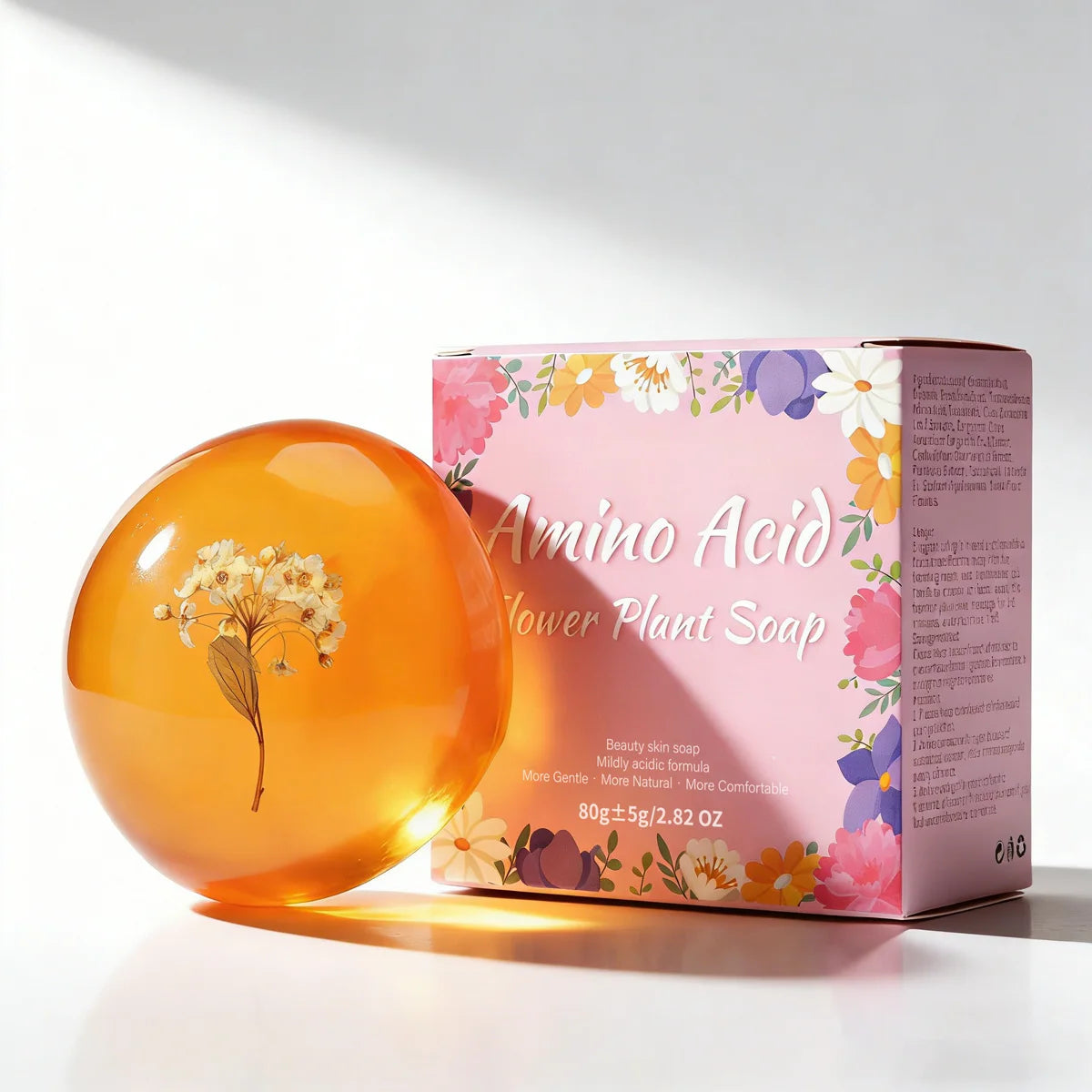 80g Amino Acid Flower Soap – Coconut Oil Moisturizing Bar Handmade Bar Soap Zpaxo