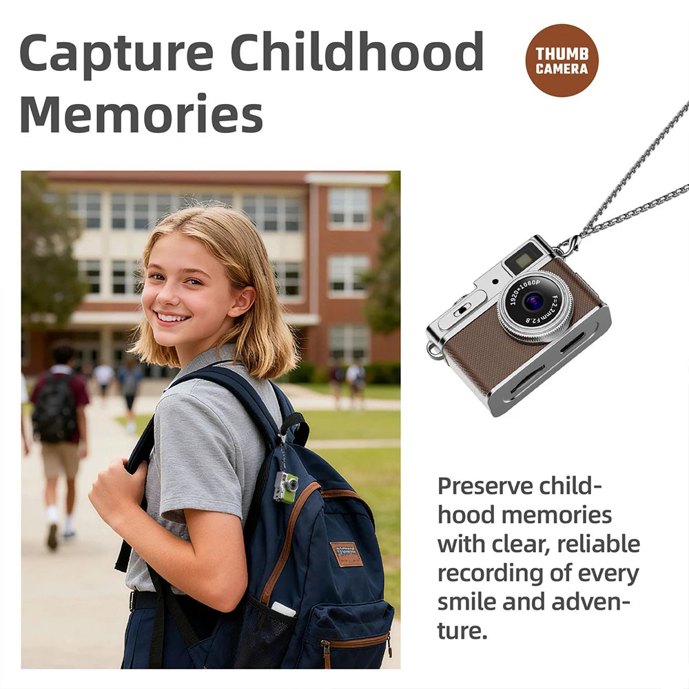 G1 Mini Thumb Camera With Screen Camera 1080P Video Portable Travel Vlog Camera Supports SD Card for Kids Keychain Cam 2026 NEW Zpaxo