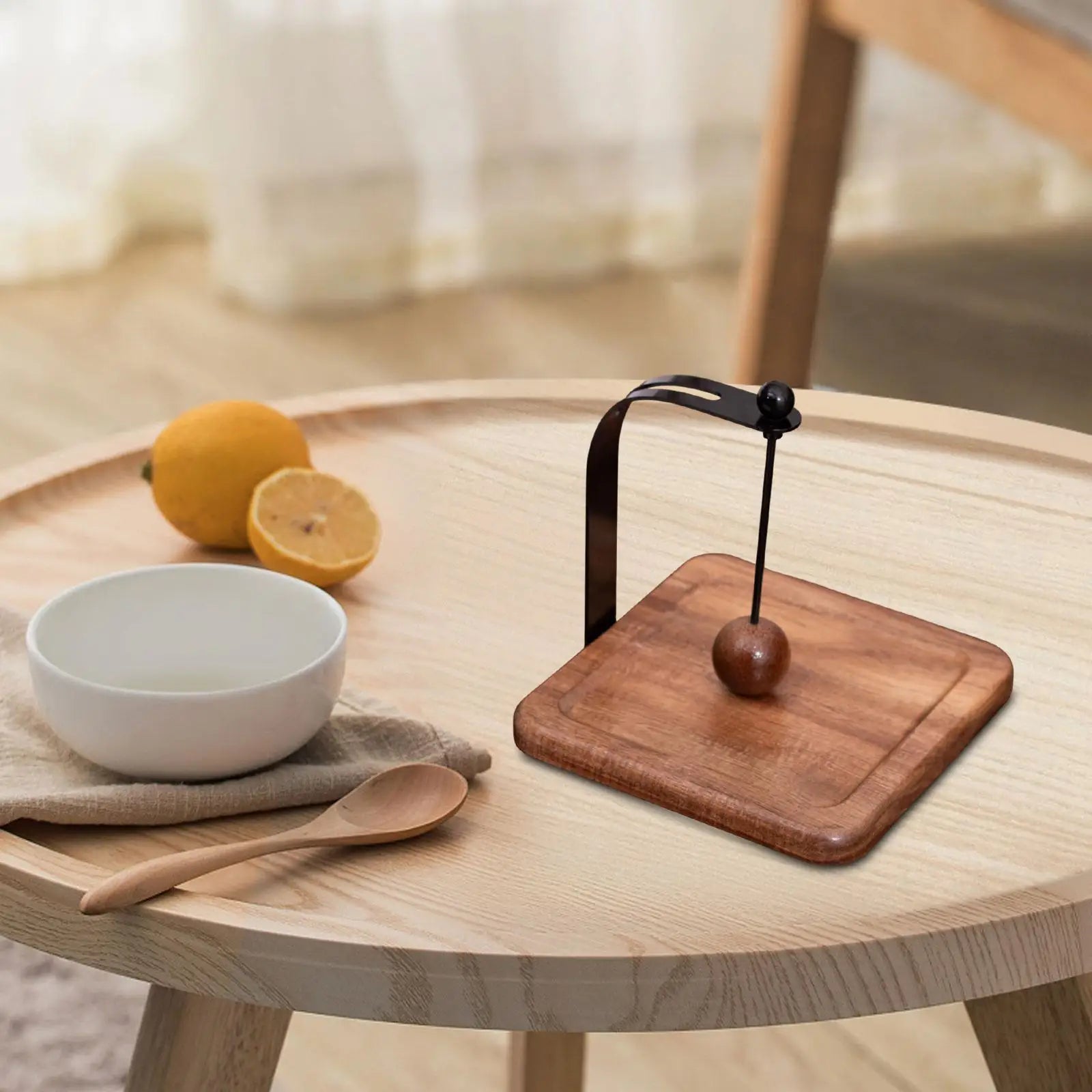 Wood & Steel Napkin Holder – Café Tabletop Tissue Rack Napkin Holder Zpaxo C