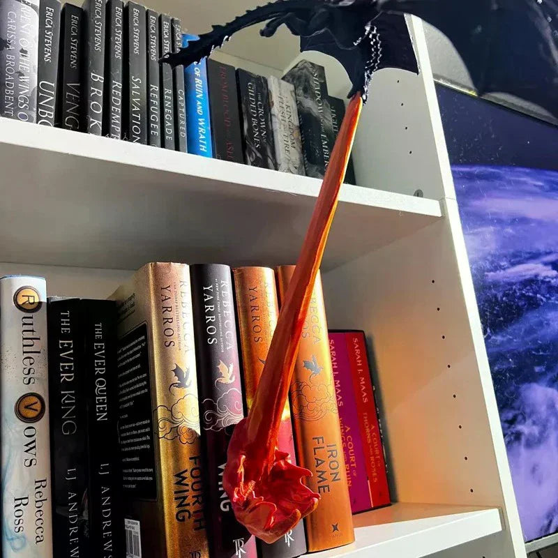 Creative Funny Spray Fire Dragon Bookshelf Ornament Halloween Zpaxo