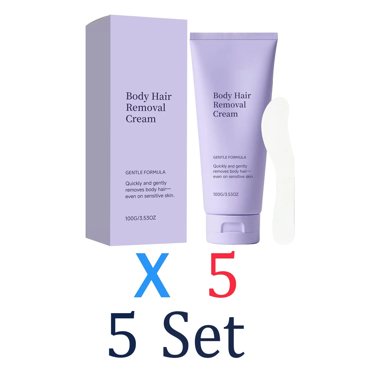Hair Removal Cream for Women Body Hair Remover for Legs Arms Bikini Line Smooth Skin Moisturizing Shea Butter Gentle Sensitive Zpaxo 5 Set