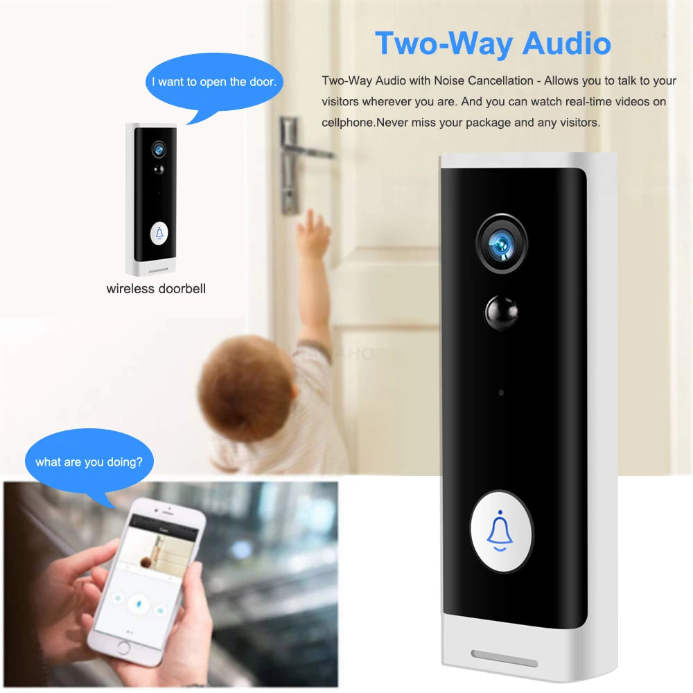Tuya WIFI Doorbell 1080P Wireless Security Camera DC AC Battery Powered Smart Home Monitor With Alexa Google Door bell Camera Zpaxo