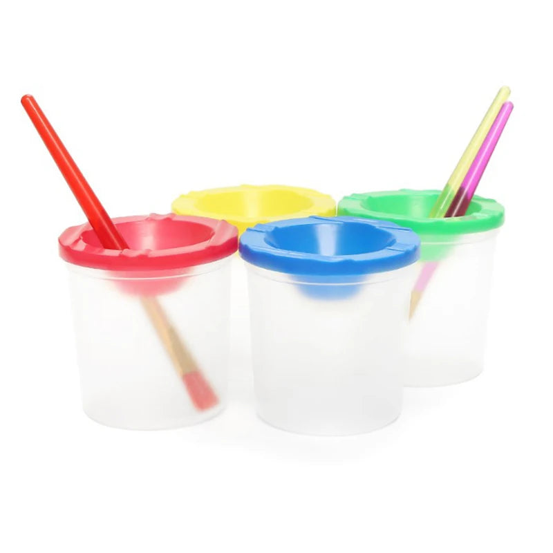 Painted Art Pen Washing Cup Plastic Transparent Multifunctional Pen Washing Bucket Watercolor Paint Painting Pen Washing Cup Zpaxo