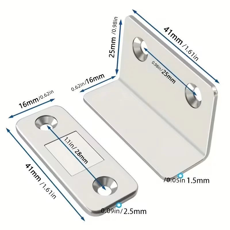 2PCS Alloy Magnetic Door Latches, Invisible Strong Hold & Drill-Free Installation for Cabinets, Wardrobes, Sliding Doors Zpaxo