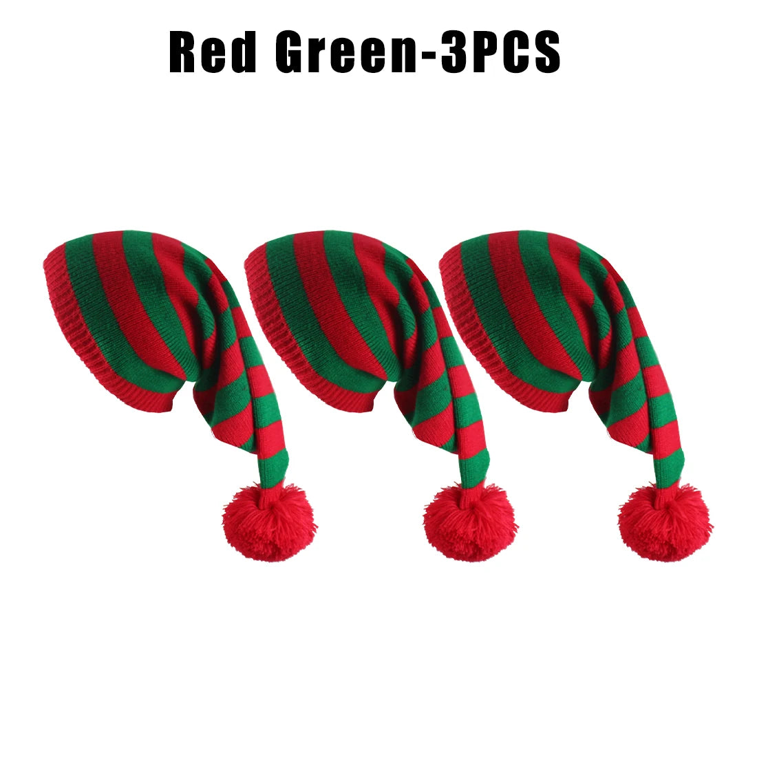 Unisex Christmas Knit Hat European Long-tail Pom Elf Beanie Festive