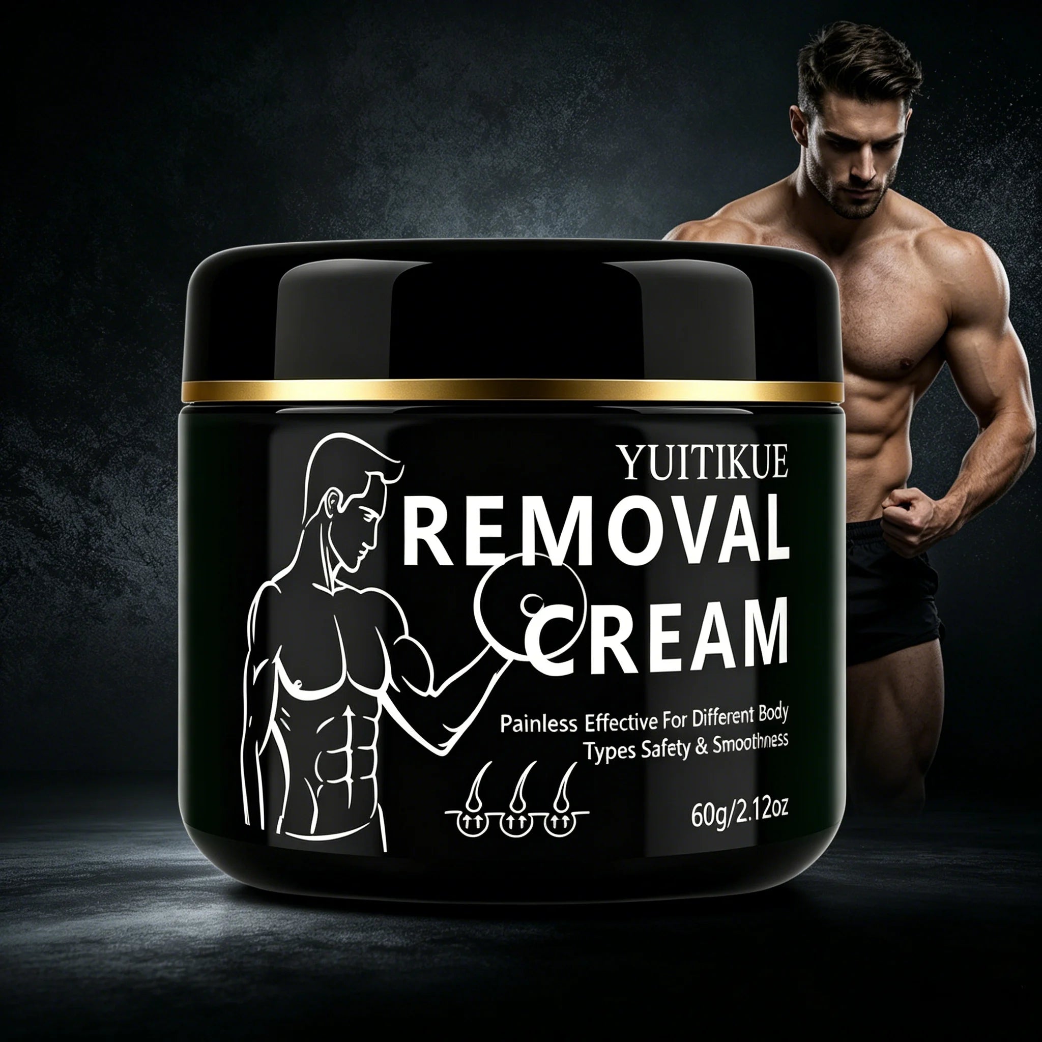 YUITIKUE Men's Hair Removal Cream – Mild & Painless Formula Hair Removal Cream Zpaxo 1pc