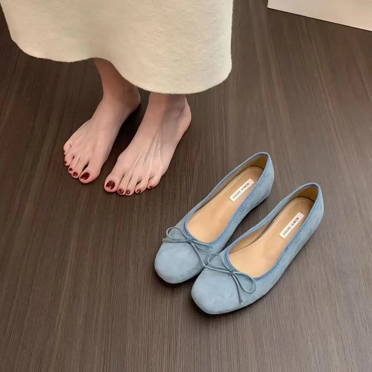 Women Shoes Summer Ballet Round Toe Shallow Non-slip Suede Flat espadrilles Soft Shoes zapatillas mujer 2025 ladies shoes Zpaxo Blue 39