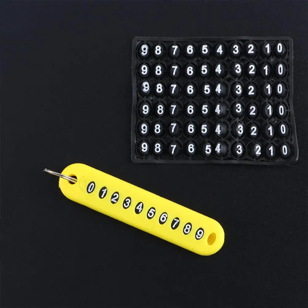 Vehicle Accessories Portable Temporary Parking Anti-lost Key Chain Key Pendant Phone Number Key Ring Phone Number Plate Card Zpaxo