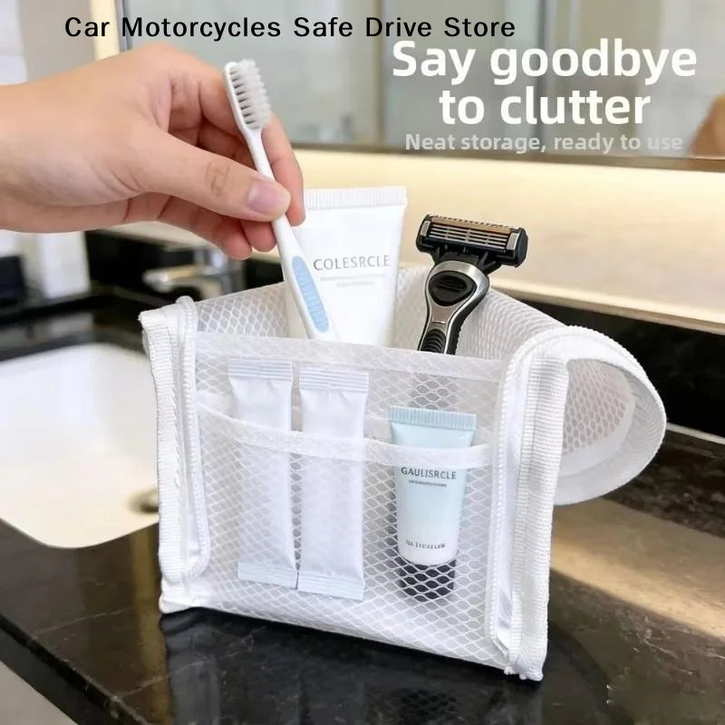 CMLarge Capacity PVC Cosmetic Bag Waterproof Space Saving Toothbrush