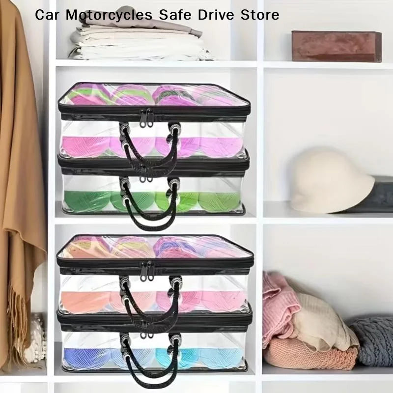 【CM】Clear Zippered Storage Bags With Zipper Handles Extra Large Capacity Closet Underbed Organizer For Clothes Bedding Comforter