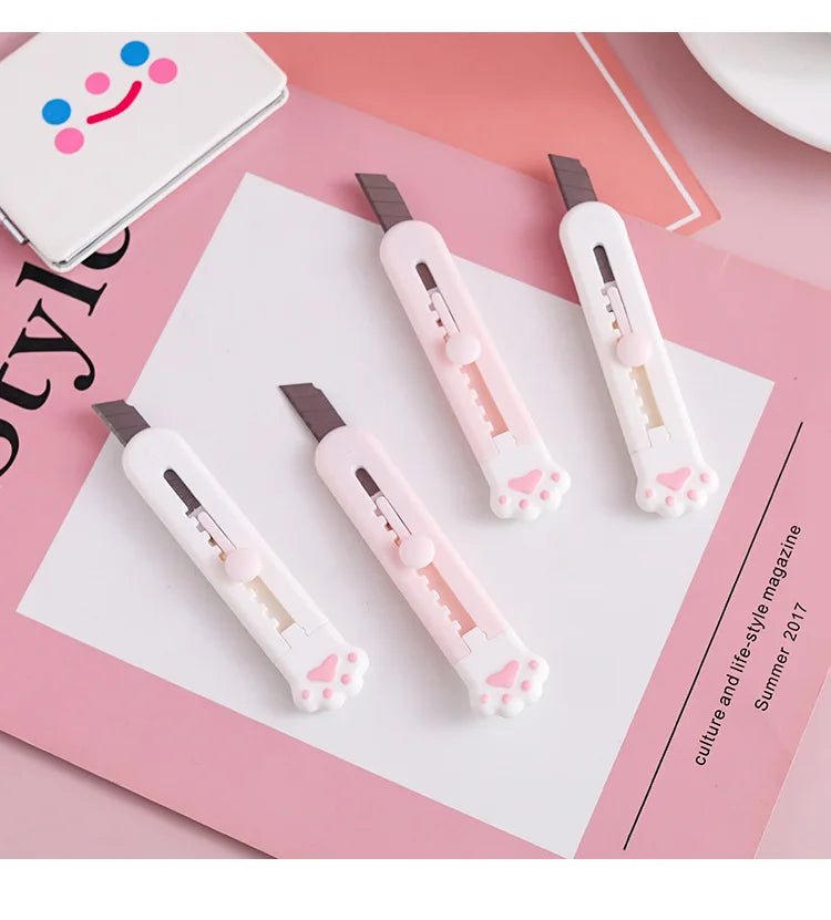Mini Paper Cutter Portable Cat Claw Utility Knife Cute Creative Zpaxo