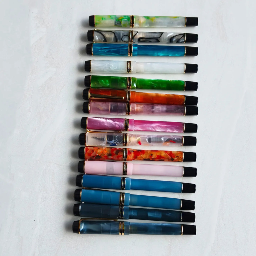 Kaigelu 316 Acrylic Fountain Pen F Nib Blue Brown White Marble Amber Pattern Ink Pen Writing Gift For Students Office Business Zpaxo