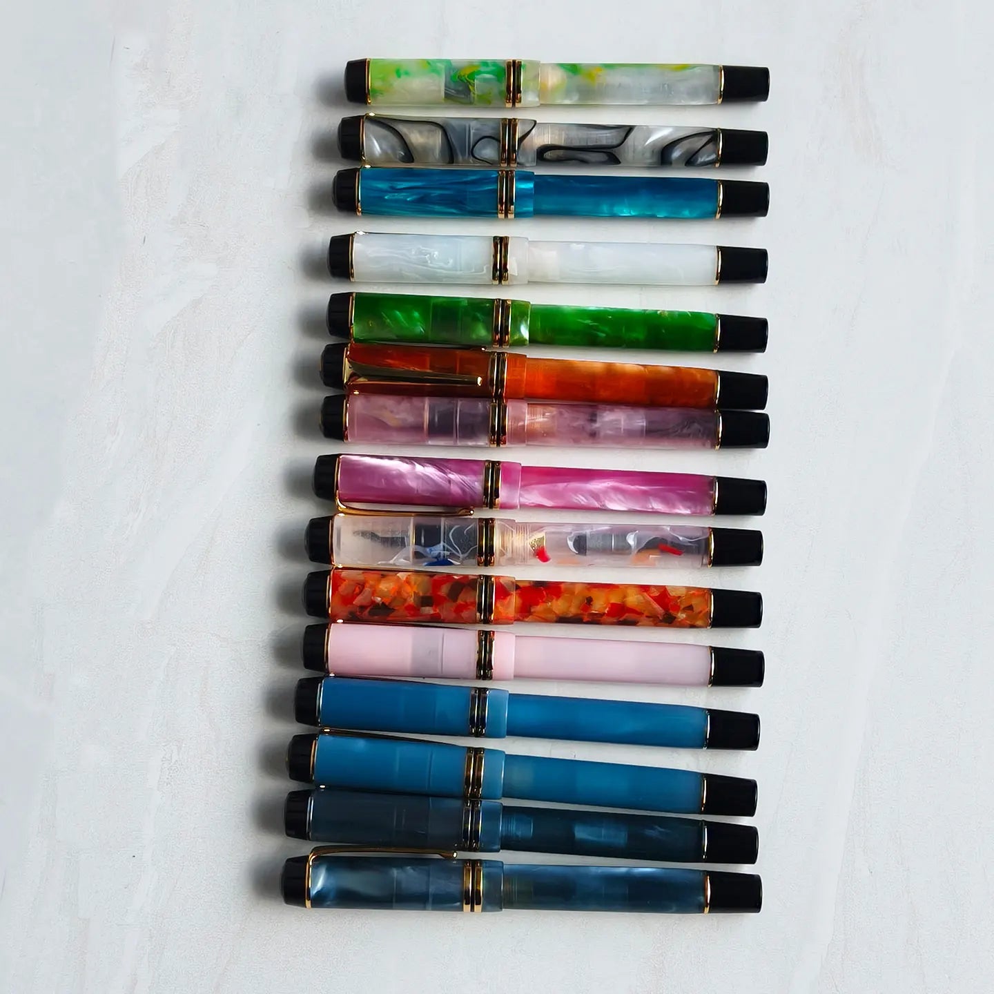 Kaigelu 316 Acrylic Fountain Pen F Nib Blue Brown White Marble Amber Pattern Ink Pen Writing Gift For Students Office Business Zpaxo