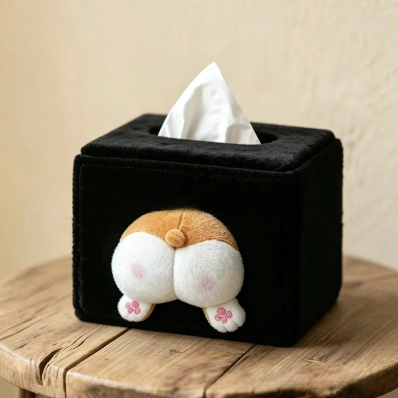 Cute and mischievous kitten tissue box napkin box creative plush niche doll box decoration and storage Zpaxo raccoon