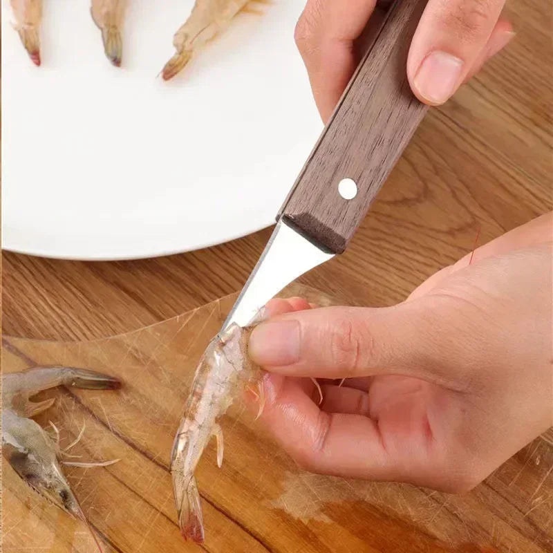 1/2pcs Stainless Steel Shrimp Stripper Shrimp Line Remover Peeler Cleaning Peeling Seafood Tools Kitchen Restaurant Accessories Zpaxo