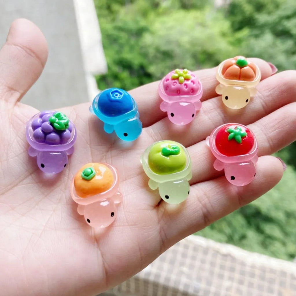 Glow Dark Fruit Turtle Resin Charms DIY Craft Supplies