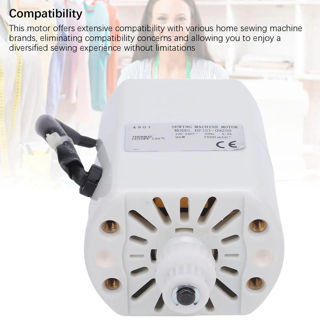 Home Sewing Machine Motor 50Hz 90W 7000RPM Electric Motor Replacement for Straight Curve Stitching Hemming Zpaxo