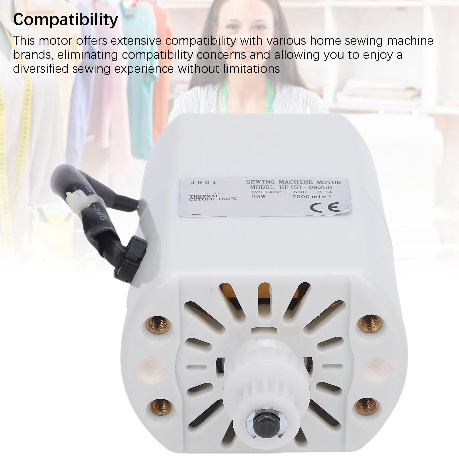 Home Sewing Machine Motor 50Hz 90W 7000RPM Electric Motor Replacement for Straight Curve Stitching Hemming Zpaxo