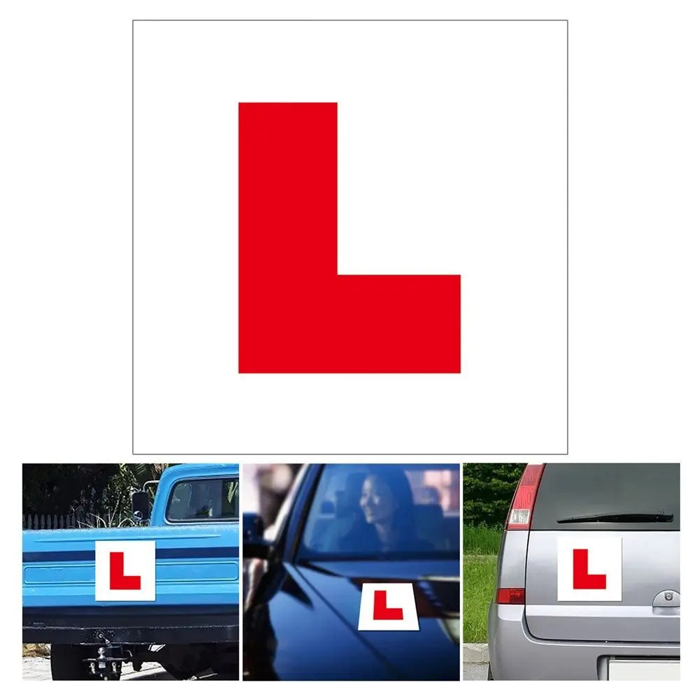 Red Waterproof Magnetic L Plates Striking Drivers Stickers Plate Car Zpaxo