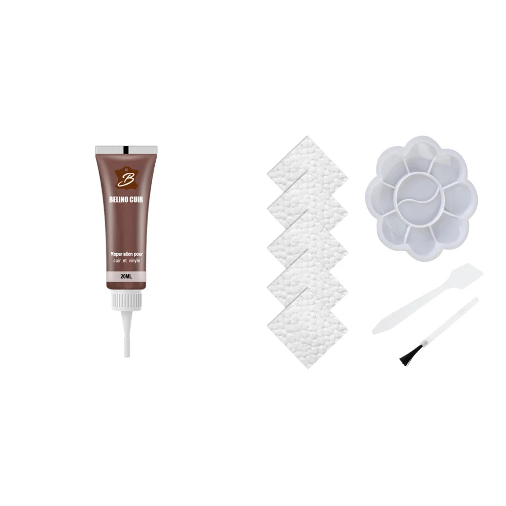 20ML Car Auto Leather Filler Repair Cream for Car Seats Sofa Scratch Restoration Cracks Repair Tool Cleaner Repair Liquid Zpaxo Coffee with Palette