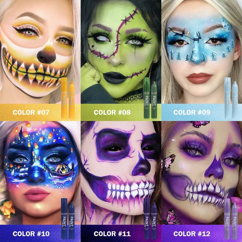 1PC Vibrant Facial Paint Sticks – High Pigment, Stackable, Long-lasting, Suitable for Easter Makeup, Easy to Use Zpaxo
