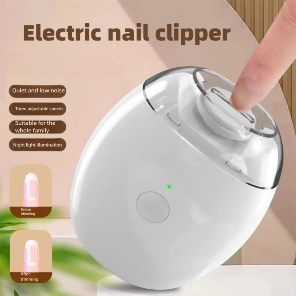 1 Electric Nail Grinder LED Light Automatic Trimmer Baby Adult Mini Zpaxo