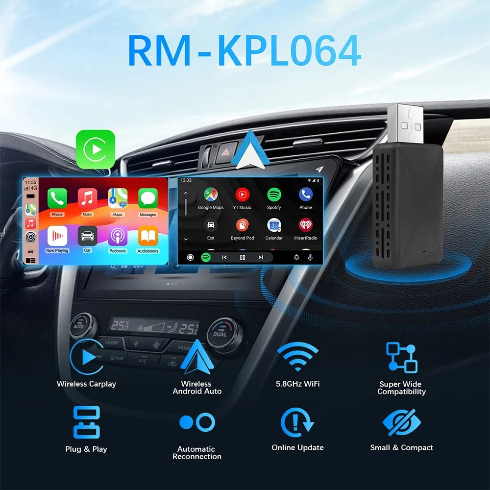 1 Mini Box Wired Wireless Carplay Android Auto 5GHz WiFi5 Zpaxo